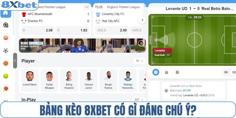Điểm đáng chú ý trên bảng kèo 8XBET